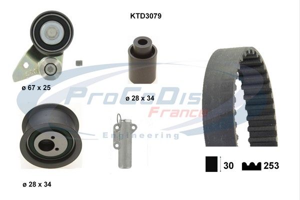 PROCODIS FRANCE paskirstymo diržo komplektas KTD3079